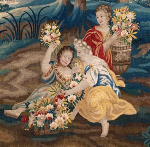flamsk billedvev. Slutten av 1600-tallet. Eiendommen til kirken Sint-Walburgakerk Oudenaarde (Dekenij van de Sint-Walburga). av Flemish School