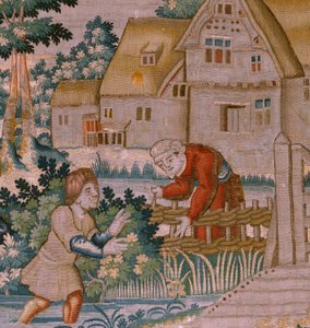 flamsk billedvev. Håndklapping. Atelier i Oudenaarde. 17. århundre. av Flemish School