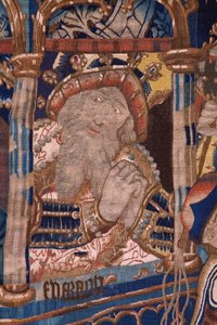 flamsk billedvev. Passerer Rødehavet (Paso del Mar Rojo). Ca 1490. Detalj. av Flemish School