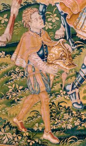 flamsk billedvev. Serien Judiths bok. Krig kommer til Juda (Llega la guerra a Judá). Fjerde billedvev i serien. Produksjon Nederland, Brussel(?). Andre halvdel av 1500-tallet. Stoff Ull. Plassering Church of Saint Nicholas of Bari (museum o av Flemish School