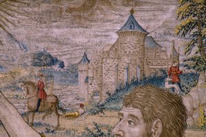 flamsk billedvev. Serien The History of Saint John the Baptist: The Baptism of Christ (Het doopsel van Christus). Brussel atelier. 1515-1520. av Flemish School