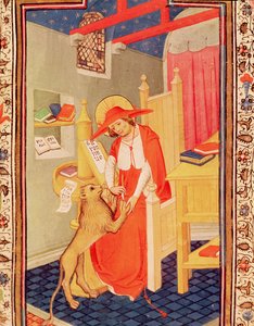Fol.310v St. Jerome, fra timeboken til Don Duarte av Flemish School