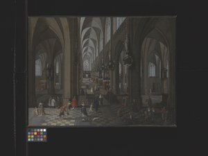 Interiør av katedralen i Antwerpen (olje på lerret) av Flemish School