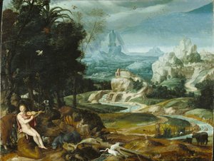 Landskap med Orfeus, ca. 1570 av Flemish School