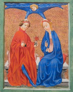 MS Gen1111 f.210 Saint Cecilia and Saint Valerian, illustrasjon fra Legenda Aurea av Jacobus de Voragine, ca. 1405-10 av Flemish School