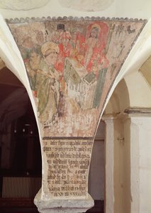 Messe av St. Gregory, veggmaleri fra krypten av Flemish School