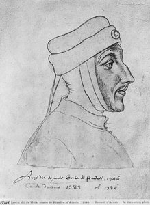 Ms 266 fol.54 Ludvig II av Flandern, også Ludvig III av Artois og Ludvig I av Palatine Burgund, kjent som Ludvig av Male, fra 