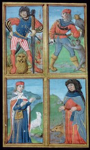 Ms Hunter 9 f.6r Knights and Noblemen, fra De Medina Fen I. II, av Avicenna (980-1037) av Flemish School