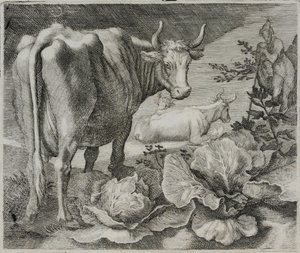 Gammel mestergravering av Flemish School