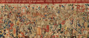 Parish museum for gobeliner (Parish Museum of Pastrana Tapestries). flamsk billedvev. Ta av Asilah (Take of Asilah, Assault on Asilah, De inname van Arzila). Seriens erobringer av kong Alfonso I av Portugal. Tournai. av Flemish School