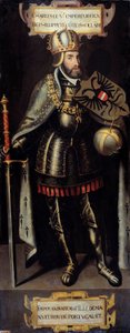 Portrett av Karl V (1500-1558) konge av Spania, keiser av Det hellige romerske rike. Maleri av den flamske skolen