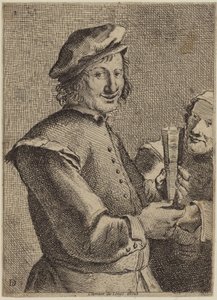 Portrett av en smilende ung mann av Flemish School