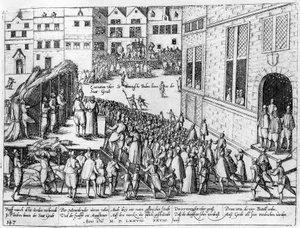 Scener fra den spanske inkvisisjonen i Gent, juni 1578 av Flemish School