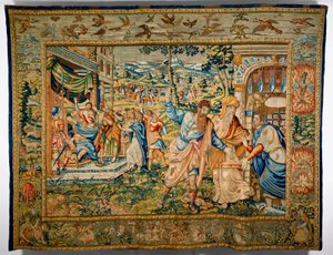 St. Paulus med Barnabas utvist fra stedet for sin forkynnelse (tekstil) av Flemish School