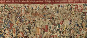 Tapet som viser erobringene av kong Alfonso V av Portugal (Conquistas de Alfonso V de Portugal), Tournai. Detalj. (Ull og silke) av Flemish School