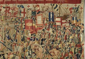 Tapet som viser erobringene av kong Alfonso V av Portugal av Flemish School