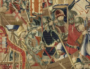 Tapet som viser erobringene av kong Alfonso V av Portugal av Flemish School