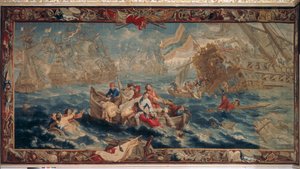 Slaget ved La Hogue, mai 1692, fra The Military Science-serien, Workshop of Judocus de Vos, ca. 1715-24 av Flemish School