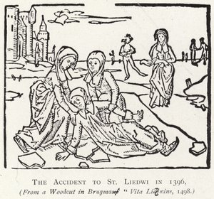 Ulykken til St Liedwi i 1396 av Flemish School