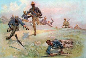 Tropp C, niende U. S. kavaleri, kaptein, leder ansatsen ved San Juan av Fletcher C. Ransom