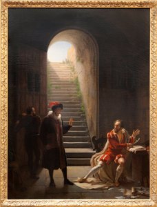 Koppen i fengselet besøkt av Montaigne, ca. 1822 (olje på lerret)