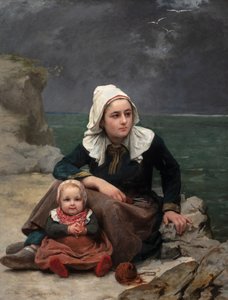 Le Grain (The Squall), ca. 1871-81 (olje på lerret) av Félicie (1831 88) Schneider