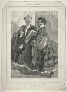 Crinolinographys (Costume of the magistracy foreslått for 1857) av Félicien Rops