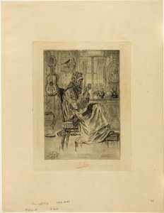 Gammel kvinne med en nål av Félicien Rops