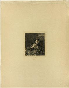 Kvinne med skotsk hatt av Félicien Rops