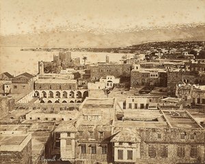 Panoramautsikt over Beirut, Libanon av Félix Bonfils