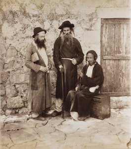 Portrett av tre jødiske menn i Jerusalem av Félix Bonfils