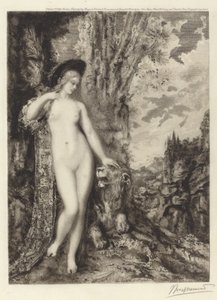 Den amorøse løven av Félix Bracquemond, after Gustave Moreau