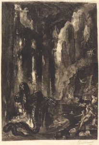 Uten tittel (The Dream of the Mogul?) av Félix Bracquemond after Gustave Moreau