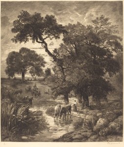 Kveld av Félix Bracquemond after Théodore Rousseau