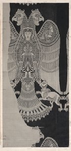 Skjematisk tegning av Buyid Silk (1962.264) av Félix Guichert