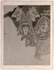 Skjematisk tegning av Buyid Silk (1962.264) av Félix Guichert