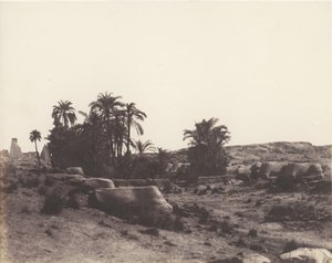 Karnak Theben, Avenue of Sphinxes - Generelt syn tatt fra punkt G, 1851-52, trykt 1853-54. av Félix Teynard