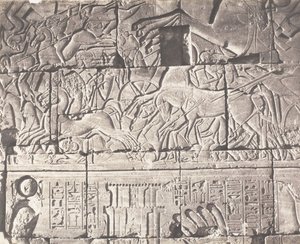 Karnak Theben, Palace Enclosure - Detaljer om skulpturer ved punkt O, 1851-52, trykt 1853-54.