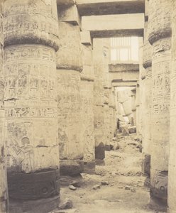 Karnak Theben, Palace - Hypostyle Hall - Vindu og hovedsteder i ..., 1851-52, trykt 1853-54. av Félix Teynard