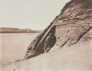 Store Speos - Utsikt tatt fra sandskråningen (Temple of Ramesses II), Abu Simbel av Félix Teynard