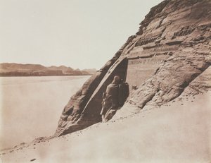 Large Speos - Utsikt tatt fra Sand Slope Temple of Ramesses II, Abu Simbel, 1851-1852. av Félix Teynard