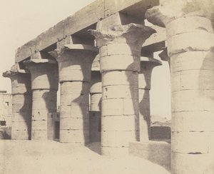 Louksor Thèbes. Construction Centrale - Grande Colonnade, 1851-52, trykt 1853-54. av Félix Teynard