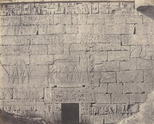 Medinet-Abou Thebes, Constructions Posteriores - Fragment de Sculpt..., 1851-52, trykt 1853-54. av Félix Teynard