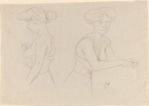 To studier av en kvinne som kler seg av Félix Vallotton