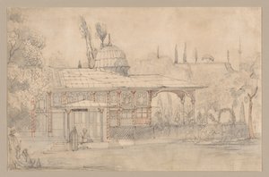 Paviljong nær en moske, 1800-tallet. av Félix Ziem
