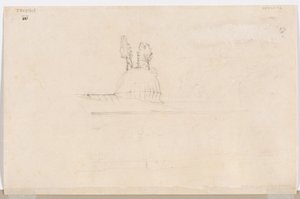 Skisse for Pavilion nær en moske (verso) av Félix Ziem