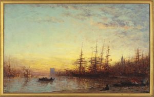 Havnen i Marseille ved solnedgang, mellom 1890 og 1895 (olje på lerret)