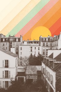Rainbow Sky Above Paris, 2020 (fotografi, digital) av Florent Bodart