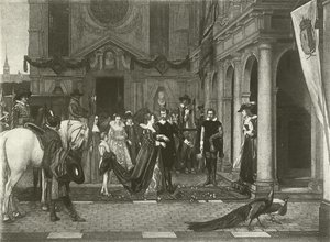 Marie de Medici i huset til Rubens (gravyr)