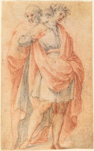 To mannsfigurer: En ungdom og en gammel mann av Florentine 17th Century
